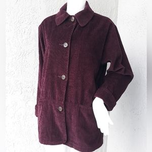 Eddie Bauer Large Rail Purple Cauderoy Shirt Jacket